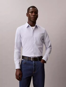Bawełniana koszula Cotton Stretch slim fit z guzikami w paski Bawełniana koszula Cotton Stretch slim fit z guzikami w paski