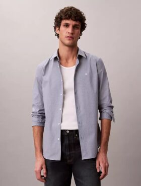 Bawełniana koszula Cotton Stretch slim fit z guzikami w paski Bawełniana koszula Cotton Stretch slim fit z guzikami w paski