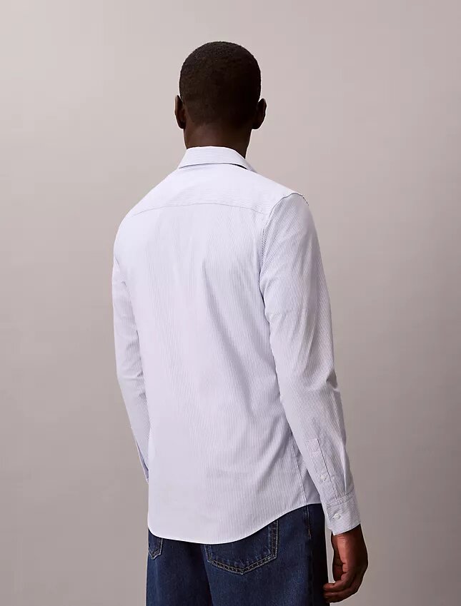 Bawełniana koszula Cotton Stretch slim fit z guzikami w paski Bawełniana koszula Cotton Stretch slim fit z guzikami w paski