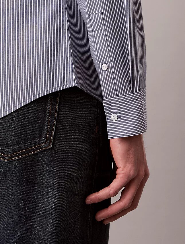 Bawełniana koszula Cotton Stretch slim fit z guzikami w paski Bawełniana koszula Cotton Stretch slim fit z guzikami w paski