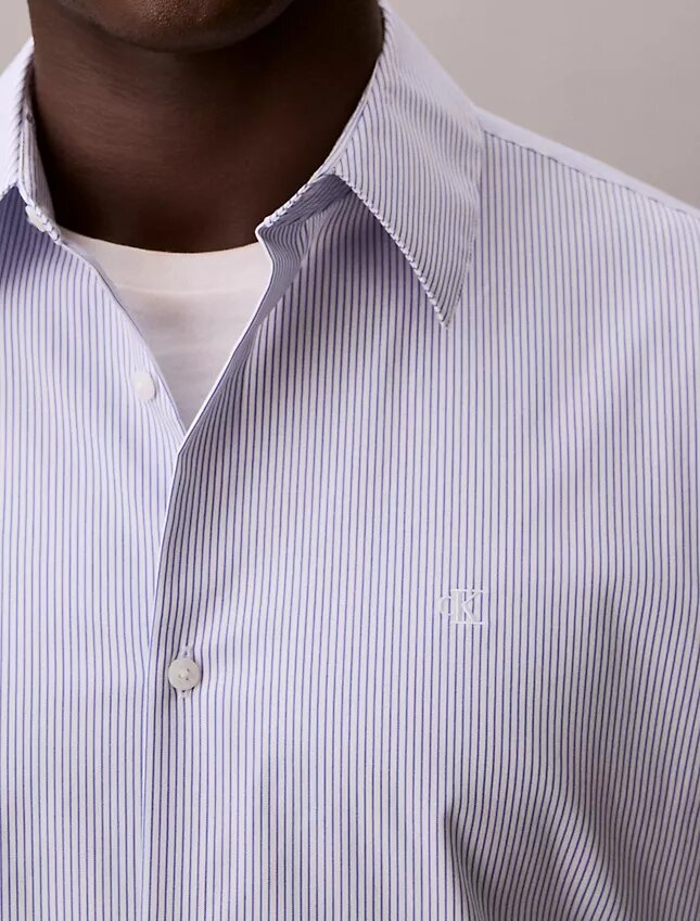 Bawełniana koszula Cotton Stretch slim fit z guzikami w paski Bawełniana koszula Cotton Stretch slim fit z guzikami w paski