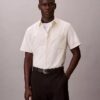 Bawełniana koszula Cotton Stretch w paski, z krótkim rękawem i guzikami