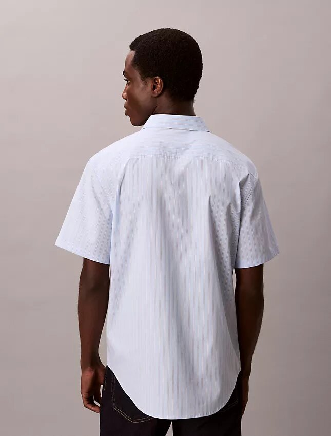 Bawełniana koszula Cotton Stretch w paski, z krótkim rękawem i guzikami Bawełniana koszula Cotton Stretch w paski, z krótkim rękawem i guzikami