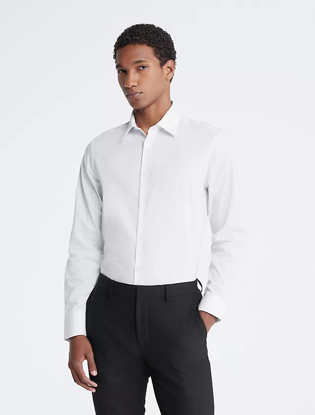 Bawełniana koszula o kroju slim fit w jodełkę Bawełniana koszula o kroju slim fit w jodełkę
