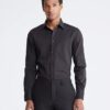 Bawełniana koszula o kroju slim fit w jodełkę Bawełniana koszula o kroju slim fit w jodełkę