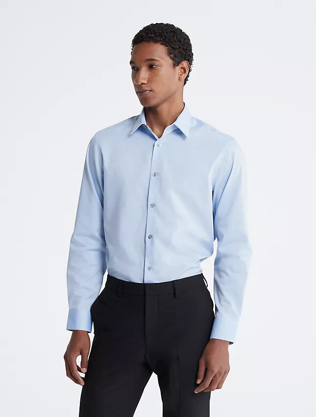 Bawełniana koszula o kroju slim fit w jodełkę Bawełniana koszula o kroju slim fit w jodełkę