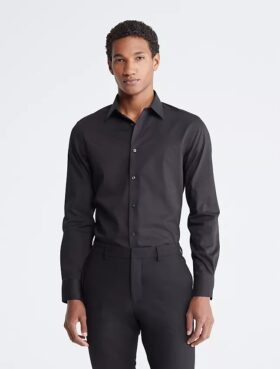 Bawełniana koszula o kroju slim fit w jodełkę Bawełniana koszula o kroju slim fit w jodełkę
