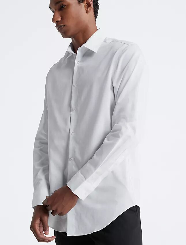 Bawełniana koszula o kroju slim fit w jodełkę Bawełniana koszula o kroju slim fit w jodełkę