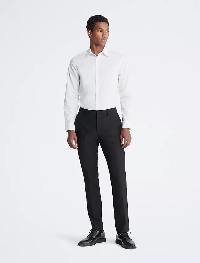 Bawełniana koszula o kroju slim fit w jodełkę Bawełniana koszula o kroju slim fit w jodełkę