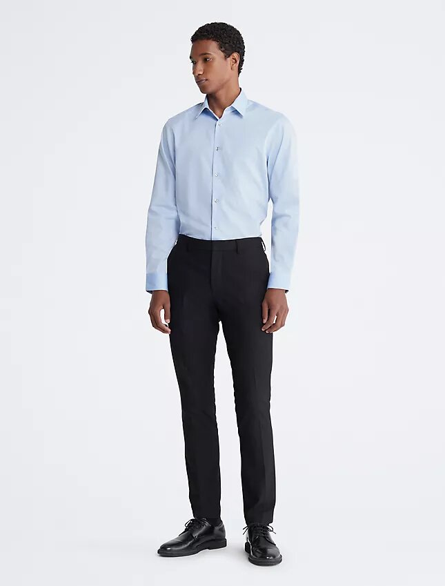 Bawełniana koszula o kroju slim fit w jodełkę Bawełniana koszula o kroju slim fit w jodełkę