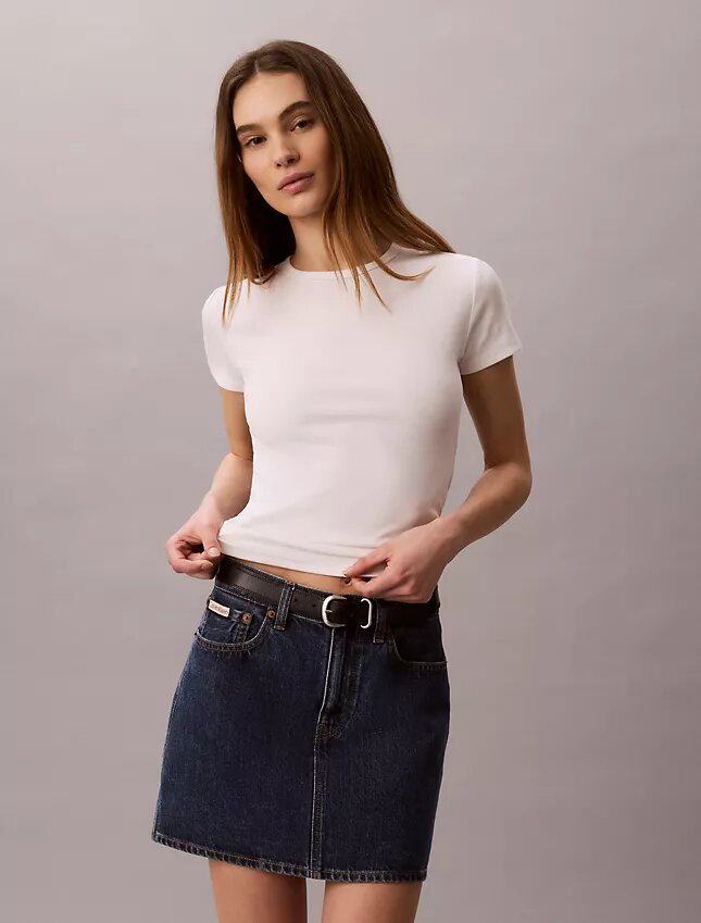 Bawełniana koszulka z prążkowanym wykończeniem Bawełniana koszulka z prążkowanym wykończeniem