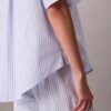 Bawełniana popelinowa koszula nocna z krótkim rękawem o luźnym kroju