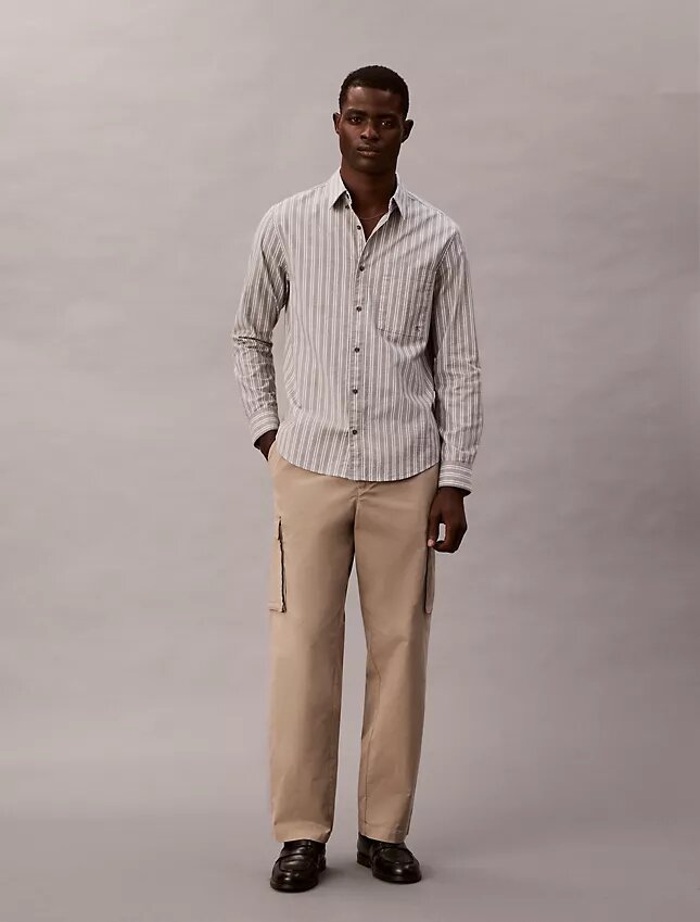Bawełniane spodnie cargo o prostym kroju z elementami Cotton Stretch Bawełniane spodnie cargo o prostym kroju z elementami Cotton Stretch
