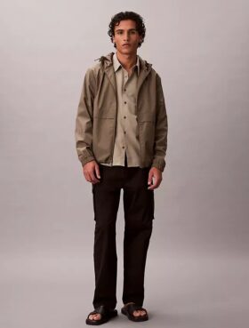 Bawełniane spodnie cargo o prostym kroju z elementami Cotton Stretch Bawełniane spodnie cargo o prostym kroju z elementami Cotton Stretch