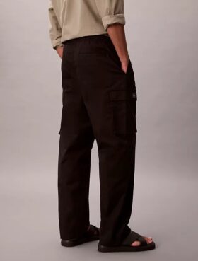 Bawełniane spodnie cargo o prostym kroju z elementami Cotton Stretch Bawełniane spodnie cargo o prostym kroju z elementami Cotton Stretch