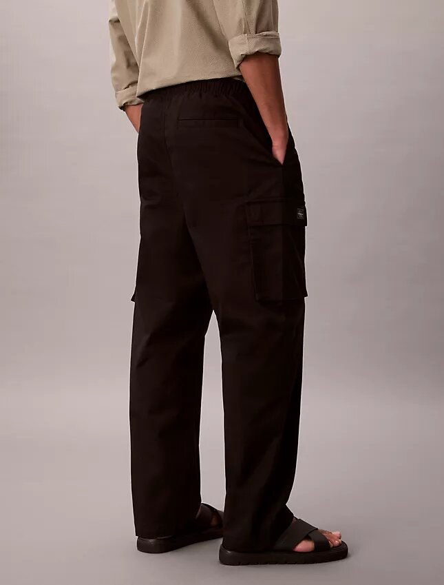 Bawełniane spodnie cargo o prostym kroju z elementami Cotton Stretch Bawełniane spodnie cargo o prostym kroju z elementami Cotton Stretch