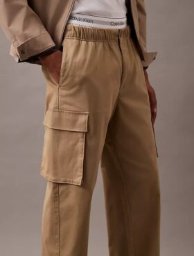 Bawełniane spodnie cargo o prostym kroju z elementami Cotton Stretch Bawełniane spodnie cargo o prostym kroju z elementami Cotton Stretch