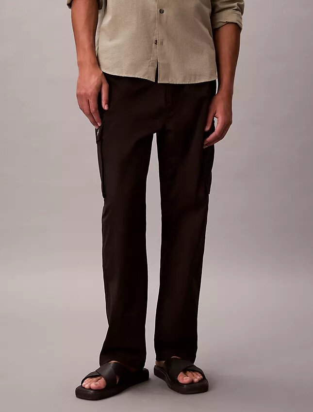 Bawełniane spodnie cargo o prostym kroju z elementami Cotton Stretch Bawełniane spodnie cargo o prostym kroju z elementami Cotton Stretch