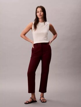 Bawełniane spodnie chino o prostym kroju z elastycznym materiałem Cotton Stretch