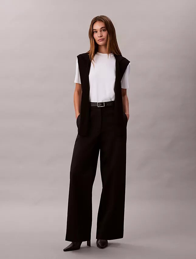 Bawełniane spodnie chino z szerokimi nogawkami Cotton Stretch Bawełniane spodnie chino z szerokimi nogawkami Cotton Stretch