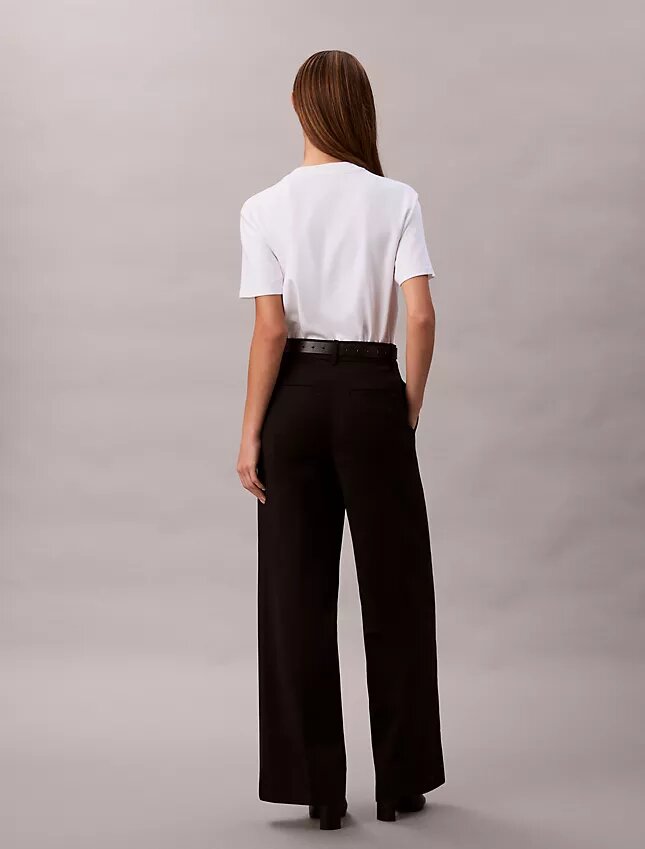 Bawełniane spodnie chino z szerokimi nogawkami Cotton Stretch Bawełniane spodnie chino z szerokimi nogawkami Cotton Stretch