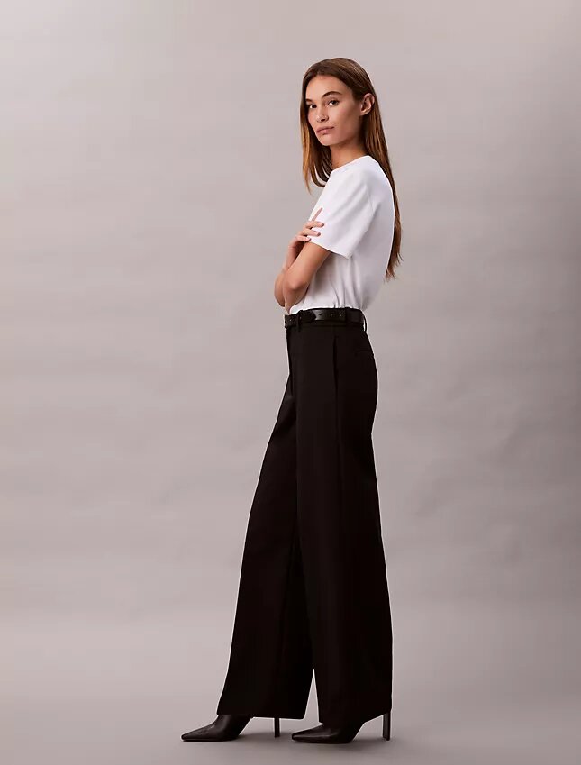 Bawełniane spodnie chino z szerokimi nogawkami Cotton Stretch Bawełniane spodnie chino z szerokimi nogawkami Cotton Stretch