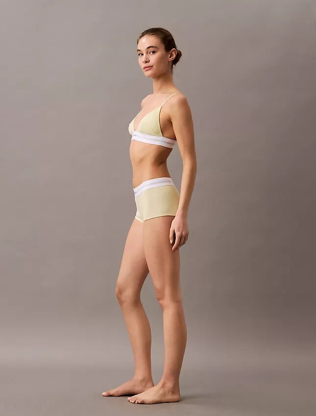 Bawełniano-modalowa, elastyczna, prążkowana, Unlined bralette w kształcie trójkąta Bawełniano-modalowa, elastyczna, prążkowana, Unlined bralette w kształcie trójkąta