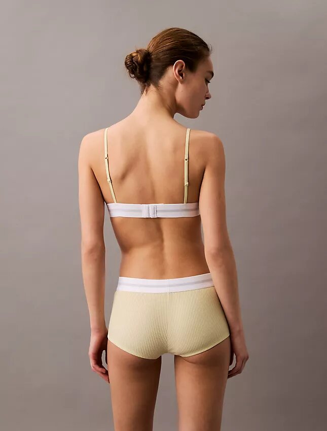 Bawełniano-modalowa, elastyczna, prążkowana, Unlined bralette w kształcie trójkąta Bawełniano-modalowa, elastyczna, prążkowana, Unlined bralette w kształcie trójkąta