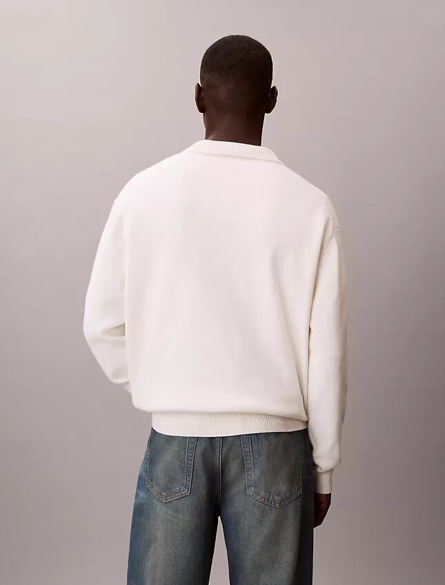 Bawełniany sweter polo o luźnym kroju Bawełniany sweter polo o luźnym kroju