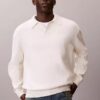Bawełniany sweter polo o luźnym kroju Bawełniany sweter polo o luźnym kroju