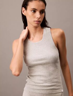 Bawełniany top z elastycznym ściągaczem Cotton Stretch