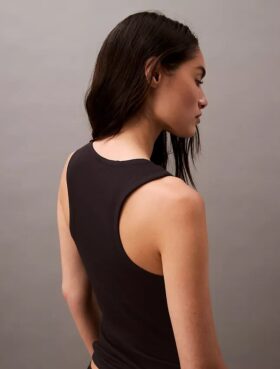 Bawełniany top z elastycznym ściągaczem Cotton Stretch