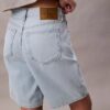 Bermudy z mieszanki lnu i Denimu o luźnym kroju