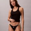 Bikini z graficznym monogramem i wiązaniem z boku