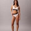 Bikini z wysokim stanem z elastycznej mikrofibry z graficznym Monogramem