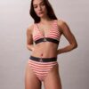 Bikini z wysokim stanem z elastycznej mikrofibry z graficznym Monogramem