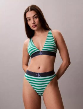 Bikini z wysokim stanem z elastycznej mikrofibry z graficznym Monogramem Bikini z wysokim stanem z elastycznej mikrofibry z graficznym Monogramem