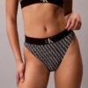 Bikini z wysokim stanem z elastycznej mikrofibry z graficznym Monogramem Bikini z wysokim stanem z elastycznej mikrofibry z graficznym Monogramem