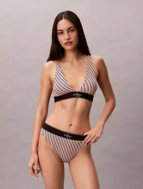 Bikini z wysokim stanem z elastycznej mikrofibry z graficznym Monogramem Bikini z wysokim stanem z elastycznej mikrofibry z graficznym Monogramem