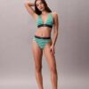 Bikini z wysokim stanem z elastycznej mikrofibry z graficznym Monogramem