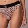 Bikini z wysokim stanem z elastycznej mikrofibry z graficznym Monogramem