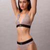 Bikini z wysokim stanem z elastycznej mikrofibry z graficznym Monogramem