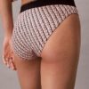 Bikini z wysokim stanem z elastycznej mikrofibry z graficznym Monogramem
