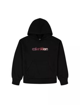 Bluza dla dziewczynek z kapturem z polaru z nadrukiem logo