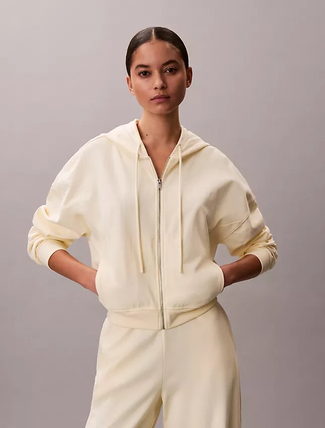 Bluza z kapturem z bawełnianego dżerseju z logo i zamkiem na całej długości Bluza z kapturem z bawełnianego dżerseju z logo i zamkiem na całej długości