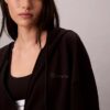 Bluza z kapturem z bawełnianego dżerseju z logo i zamkiem na całej długości Bluza z kapturem z bawełnianego dżerseju z logo i zamkiem na całej długości