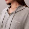 Bluza z kapturem z bawełnianego dżerseju z logo i zamkiem na całej długości Bluza z kapturem z bawełnianego dżerseju z logo i zamkiem na całej długości