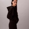 Bluza z kapturem z bawełnianego dżerseju z logo i zamkiem na całej długości Bluza z kapturem z bawełnianego dżerseju z logo i zamkiem na całej długości