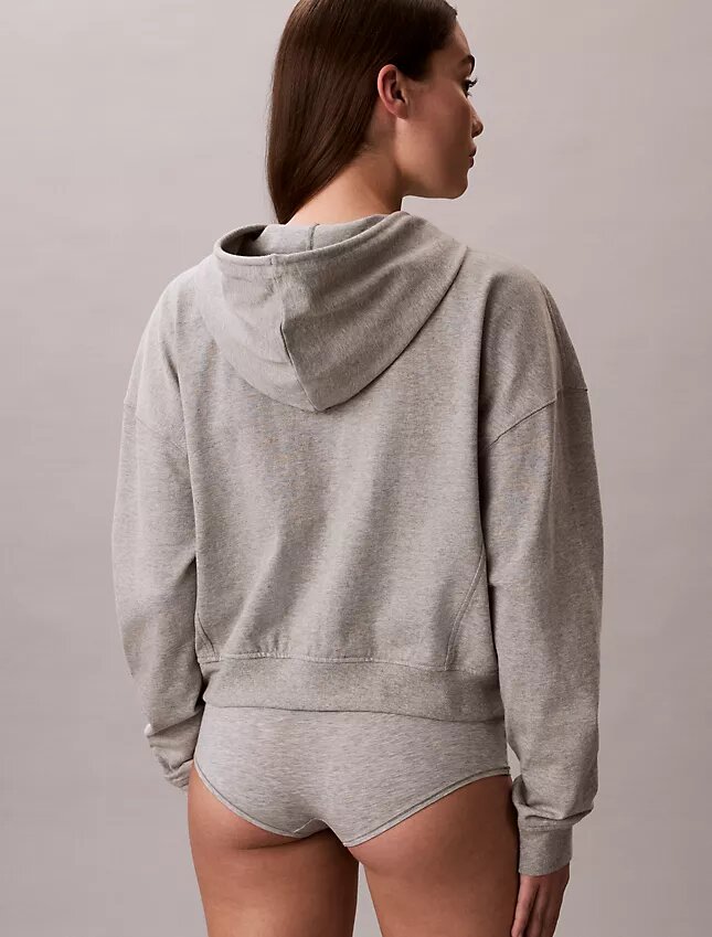 Bluza z kapturem z bawełnianego dżerseju z logo i zamkiem na całej długości Bluza z kapturem z bawełnianego dżerseju z logo i zamkiem na całej długości
