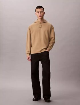 Bluza z kapturem z mieszanki wełny z logo